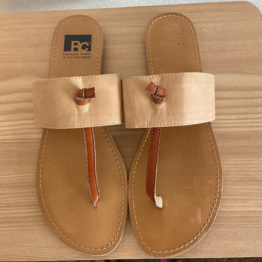 Because Music is My Heartbeat Leather Thong Sandals